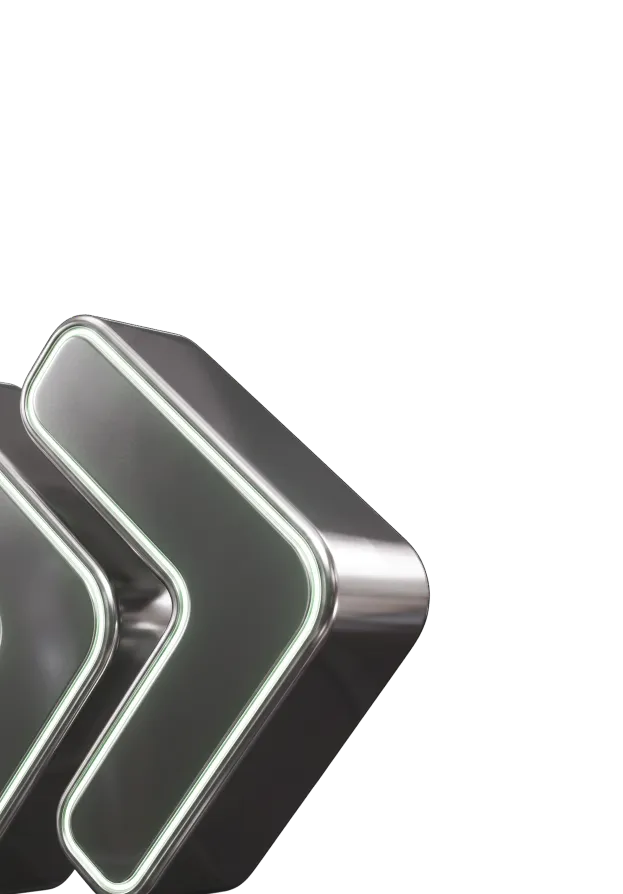 Metallic arrows pointing forward, step 03